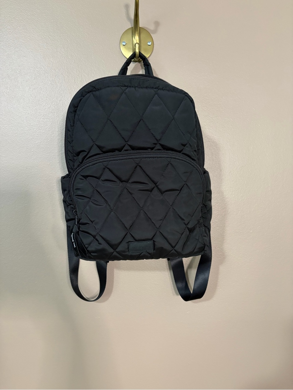 Vera Bradley Black Quilted Mini Backpack